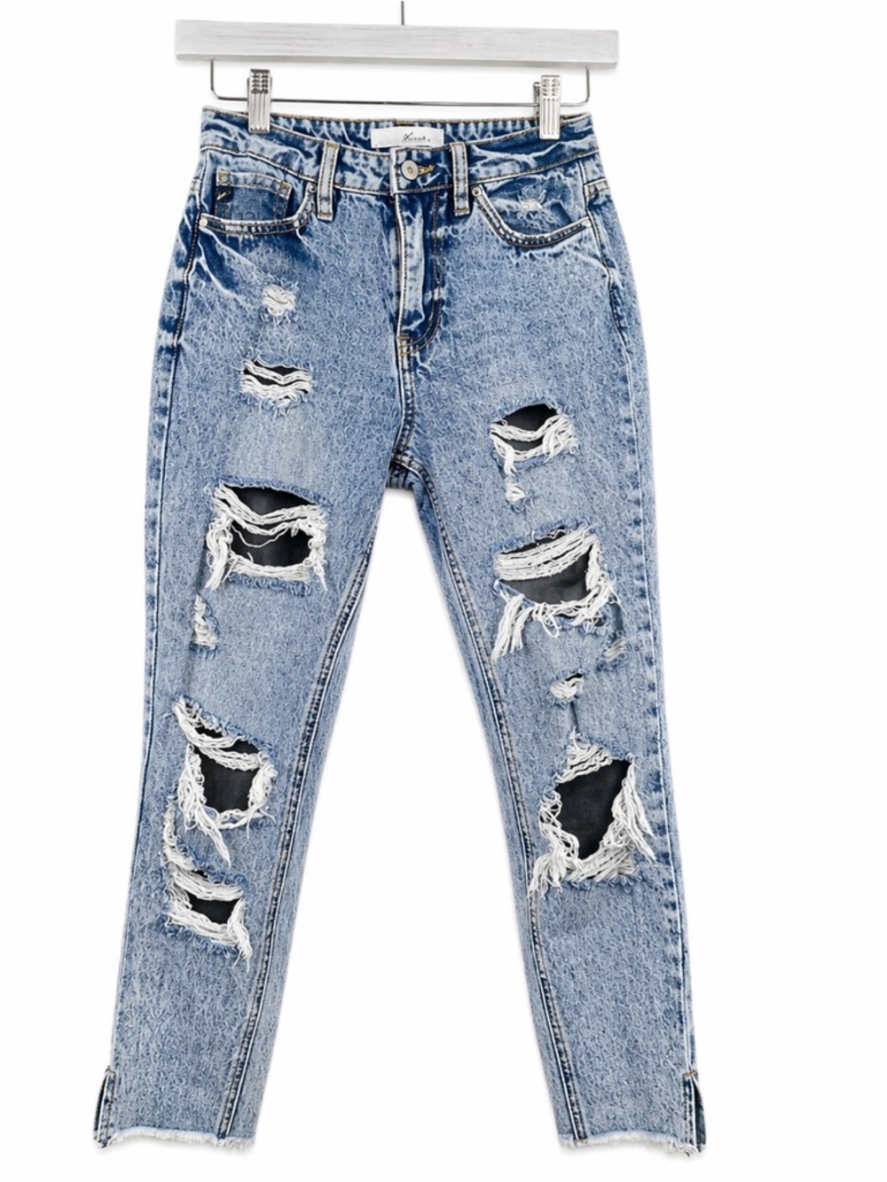 KanCan Jeans Womens Size 1/24 Destroyed Boyfriend High Rise Skinny Distressed - Picture 2 of 13